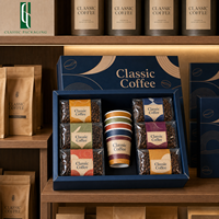 Set Hadiah Biji Kopi Premium 6 Rasa Aneka Ragam dalam Kemasan Tas dengan Logo Kustom, Kotak Sampler Variasi, Kemasan Boutique Roaster, Kit Kemasan PE yang Dapat Didaur Ulang