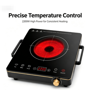 Table de cuisson infrarouge AT-2701 2027, 2200W, haute puissance, 60% d'efficacité énergétique, cuisinière électrique sûre pour usage familial - Product Image 1