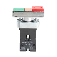 Interrupteur à bouton-poussoir à vis à réinitialisation automatique RY-XB2-11RDG 1NO1NC IP65 niveau 22mm Double bouton 10A 24V 10A 24V métal matière plastique