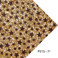 P515 Chunky Glitter Noir et Blanc Étoile PU Tissu Glitter Cuir pour sac à main cheveux accessoires artisanat fournitures