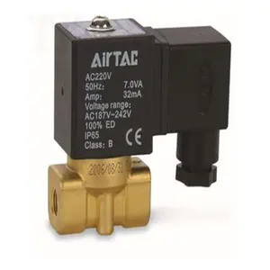 วาล์วทองเหลืองควบคุมของเหลว Airtac 2 W ซีรีส์2/2ทำหน้าที่โดยตรงและปิดตามปกติ