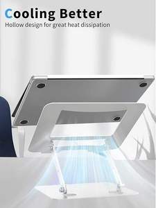 <b>Tablet</b> <b>Stand</b>, Metal Sturdy Support & Height Adjustable, Hollow Design for Heat Dissipation With Non-Slip Rubber Pads - Product Image 4