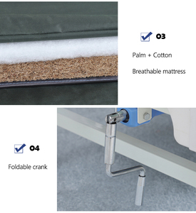 1 manuale per letto ospedaliero a manovella singola con una funzione con testata del letto in ABS e pannello del piede - Product Image 4