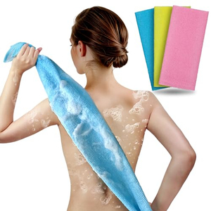 Wholesale Skin Exfoliating Towel <b>Back</b> Long Nylon Mesh African Body Net Scrubbing Bath Shower Sponge <b>Loofah</b> Brush Glove Bag - Product Image 1