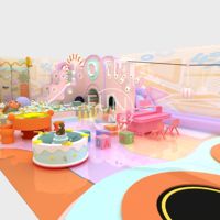 Equipo de Juegos Interior de Madera Comercial para Niños, Área de Juegos Suave Pequeña y Juegos Interactivos, Parque Infantil Interior para Niños