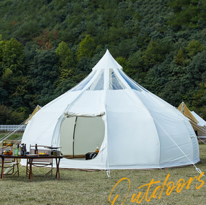 ผ้าใบอ๊อกซ์ฟอร์ด 900D/ผ้าฝ้าย ขนาด 4ม. 5ม. 6ม. เต็นท์กระโจมแคมป์ปิ้งขนาดใหญ่หรูหราสำหรับครอบครัว เต็นท์ป๊อปอัพกันน้ำ - Product Image 4