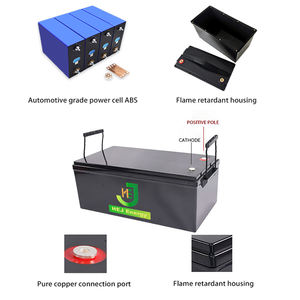 Bateria de Íon de Lítio Lifepo4 12V 24V 48V a Preço Razoável, 100Ah 200Ah 300Ah 400Ah, Caixa com BMS para Armazenamento de Energia Solar Residencial - Product Image 2