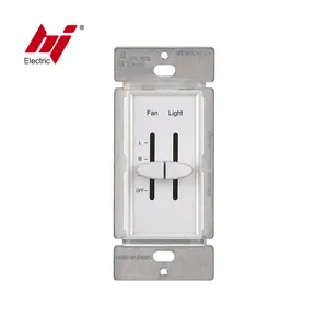 Single Pole 3 Tốc Độ 120VAC Trượt Quạt Điều Khiển Tốc Độ Với Công Tắc Dimmer Ánh Sáng