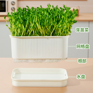 Bac à semis rectangulaire en plastique avec trou de drainage pour boîte de plantation de bureau, culture hydroponique, germination de légumes, pousses de haricots - Product Image 3