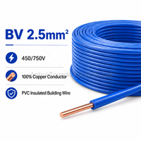 Fil de construction en cuivre pur isolé PVC TD 450/750V BV 1,5 mm² 2,5 mm² 4 mm² 6 mm² pour câblage domestique
