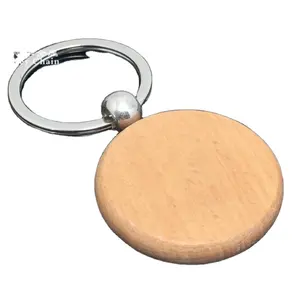 Wood Keychain Making Wholesale Make Wood Carving Key chain Custom logo key ring