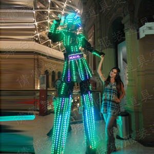 Traje Luminoso LED para <span class=keywords><strong>Mujer</strong></span>, Falda con <span class=keywords><strong>Zancos</strong></span>, Ropa Colorida Fluorescente, Disfraz Luminoso para Actuaciones de Danza - Product Image 1