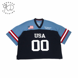Suéter de Fútbol de Manga Corta para <span class=keywords><strong>Hombre</strong></span>, Diseño Personalizado OEM ODM, Logotipo Personalizado, Tejido <span class=keywords><strong>Jacquard</strong></span> con Letras Bordadas - Product Image 2
