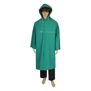 Manteau de pluie en pvc polyester pvc de haute qualité, vêtements de sécurité robustes et durables pour les vêtements de pluie de pêche