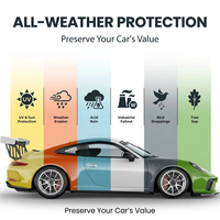 Film de protection de carrosserie métallique brillant, film PVC auto-adhésif changeant de couleur, 150 microns d'épaisseur, sans bulles d'air, installation facile, doublure en PET
