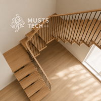 Escalier mono-poutre de luxe, minimaliste architectural, pour résidence, avec dessin de conception pour exportation et fabrication