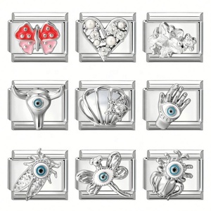 Italian Micro-inlaid Steel Bottom Module Creative DIY Fashion Charm <b>Bracelets</b> with Sweet Spliceable Jewelry Accessories - Product Image 6