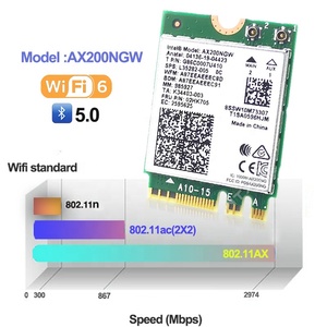 Tarjeta WiFi 6 Intel AX200NGW Original, BT 5.<span class=keywords><strong>2</strong></span>, Doble Banda, 3000Mbps, Tarjeta de Red Inalámbrica con Antenas para Juegos, <span class=keywords><strong>PC</strong></span>, Laptop - Product Image 5