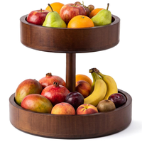 Corbeille à fruits ronde moderne en bois, panier à fruits en bois, support pour pain et légumes, organisateur pour comptoir de cuisine, dessert
