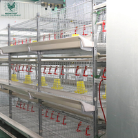 Système de cages à poulets automatiques à 3 étages et 4 niveaux de type H pour l'élevage de poulets de chair