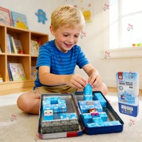 Juego de Cubos Magnéticos de Viaje 3D Tendencia 2026, Juguete para Niños, 38 Piezas, Bloques de Construcción Magnéticos Mini Snow con Caja Metálica Portátil