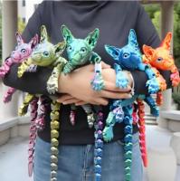 Premium 3D-Gedruckte Bewegliche Katze - Neue Bewegliche Katzen-Dekoration für Kunst- und Spielzeugläden - Design Bewegliche Katzenpuppe |   Einzigartiges Deko-Geschenk