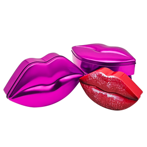 Özel Tasarım Çevre Dostu Dudak Şeklinde <span class=keywords><strong>Metal</strong></span> Ambalaj, Makyaj Malzemeleri, Hediyelik Eşyalar ve El Yapımı Ürünler için Teneke Kutu - Product Image 4
