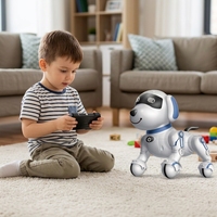 2-Farbiger Ferngesteuerter Hunde-Roboter Sprachgesteuertes Spielzeug Infrarot-Fernbedienung Programmierter Intelligenter Roboterhund