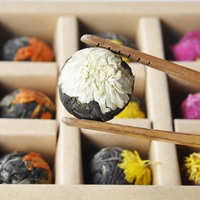 Bola Teh Pu'er Xanadu Yunnan Cina 6 Rasa Kulit Jeruk Keprok Kering, Bunga Osmanthus, dan Bunga Honeysuckle di Dalamnya