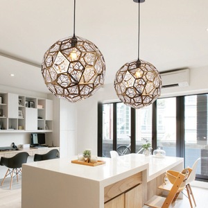 Stainless Steel Diamond Ball Pendant <b>Light</b> Round E27 LED Single-Head Chandelier For <b>Dining</b> Room Living Room Bar Hotel - Product Image 1