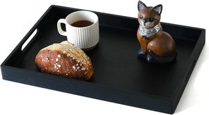 Bandeja de Madera <span class=keywords><strong>para</strong></span> Servir con Asas, Bandeja de Madera de 17 Pulgadas <span class=keywords><strong>para</strong></span> Otomana, <span class=keywords><strong>Desayuno</strong></span>, Almuerzo, Cena, Bandeja Decorativa <span class=keywords><strong>para</strong></span> Sala de Estar - Product Image 3