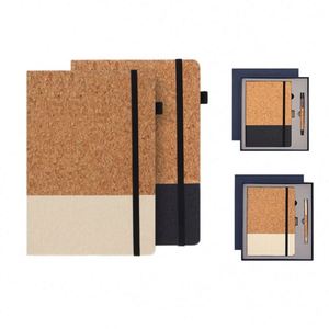 Creative <b>A5</b> Notebook Cork Grain Texture Leather Cover Simple Office <b>Notepad</b> Thread Sewing for Students Business - Product Image 3