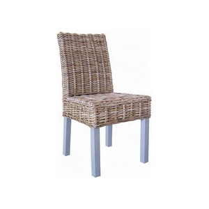 Modern Handmade Natural Rattan Wicker <b>Dining</b> <b>Chair</b> With Wood Legs Durable Eco Friendly Weaving Armless <b>Chair</b> For Home Restaurant - Product Image 2