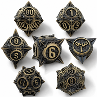 1PC Vintage Antique Bronze Metal DND Dice Set Sharp Edge Polyhedral Dice Dungeons Dragons RPG Tabletop Board Game Gifts Handmade
