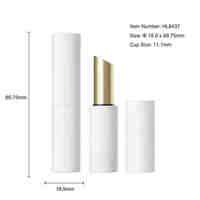 Tubes de rouge à lèvres en métal aluminium blanc de luxe HUIHO design biseauté vide pour cosmétiques vente en gros