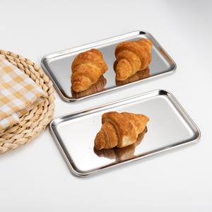 Bandeja de tocador de acero inoxidable rectangular pequeña, bandeja de almacenamiento de cosméticos y maquillaje de baño organizada para platos de joyería y platos - Product Image 5