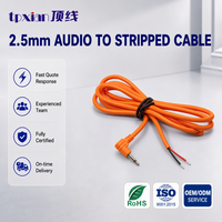 Câble audio mono à angle droit de 2,5 mm avec fiche vers fil dénudé étamé, faisceau PVC, fabrication sur mesure OEM ODM