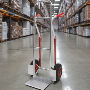 Aluminum Alloy Hand <b>Cart</b> 2 <b>Wheel</b> Platform Dolly Hot-Dip Galvanized Durable Utility Trolley Silver Color - Product Image 5