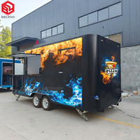 Remorque à pizzas personnalisable avec autocollants de logo personnalisé pour cuisine entièrement équipée et camion de nourriture à vendre