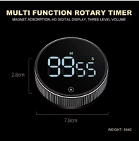 Minuterie de cuisine rotative numérique à affichage LED couleur personnalisé de haute qualité avec magnétique