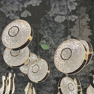 Nouveau mariage créatif planète 10 tête lustre salle de mariage plafond décoration étoilée hôtels anneau chute suspension - Product Image 6