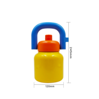 Gourde Isotherme Mignonne et Originale avec Paille, Bouteille d'Eau Colorée Kawaii de 1L pour Filles, Gourde Portable Anti-Fuite pour l'École