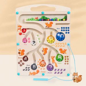 Counting Math Game Eco-Friendly Promotional Magnet Board <b>Squirrel</b> Magnetic Color and Number Maze - Product Image 5