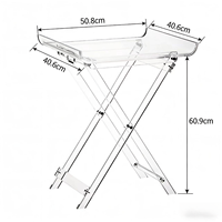 Table pliante chic moderne personnalisée en acrylique transparent au design élégant pour l'hôtel comme table d'appoint pour bureau, cuisine et bar