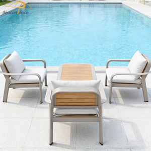 Ensemble <span class=keywords><strong>de</strong></span> meubles <span class=keywords><strong>de</strong></span> <span class=keywords><strong>jardin</strong></span> d'extérieur toutes saisons, décoration en <span class=keywords><strong>bois</strong></span>, structure en aluminium, ensemble <span class=keywords><strong>de</strong></span> canapé modulaire <span class=keywords><strong>de</strong></span> <span class=keywords><strong>jardin</strong></span> d'extérieur 4 pièces - Product Image 3
