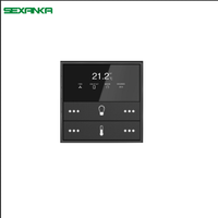 Système d'automatisation intelligent SEXANKA KNX, contrôle intelligent de la température, compatible WIFI, interrupteurs muraux à bouton-poussoir en aluminium métallique à 4 touches