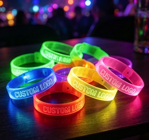 Bracelet moderne personnalisé avec logo imprimé en sérigraphie sur TPU transparent, éclairage LED coloré, avec 3 piles LR41 pour les fêtes et les spectacles en direct - Product Image 5