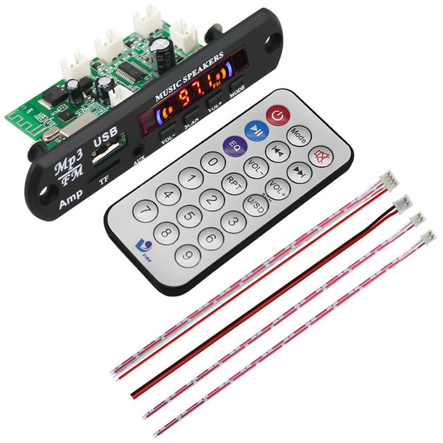 VIRE DC 15V 12V 2.1 Channel 20W Amplifier MP3 Decoder Board Bluetooth5.1 Car MP3 Player USB Recording Module With Karaoke