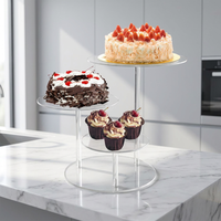 Présentoir à gâteaux rond en acrylique transparent pour commandes en gros, ensemble de présentoirs à desserts multi-tailles, fourniture directe usine pour les commerçants en mariages et événements