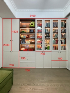 Librería Personalizada Elegante y Espaciosa con Iluminación LED y Puertas de Vidrio, Duradera y de Fácil Instalación para el Hogar Moderno, Oficina y Sala de Estar - Product Image 3